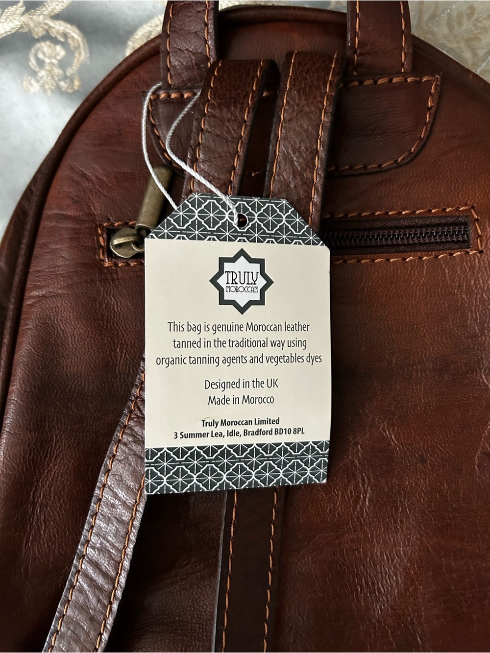 Classic Brown Leather Mini Backpack - Picture 4 of 7